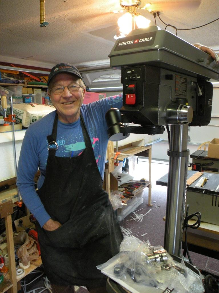 David Zettel with his Porter Cable drill press