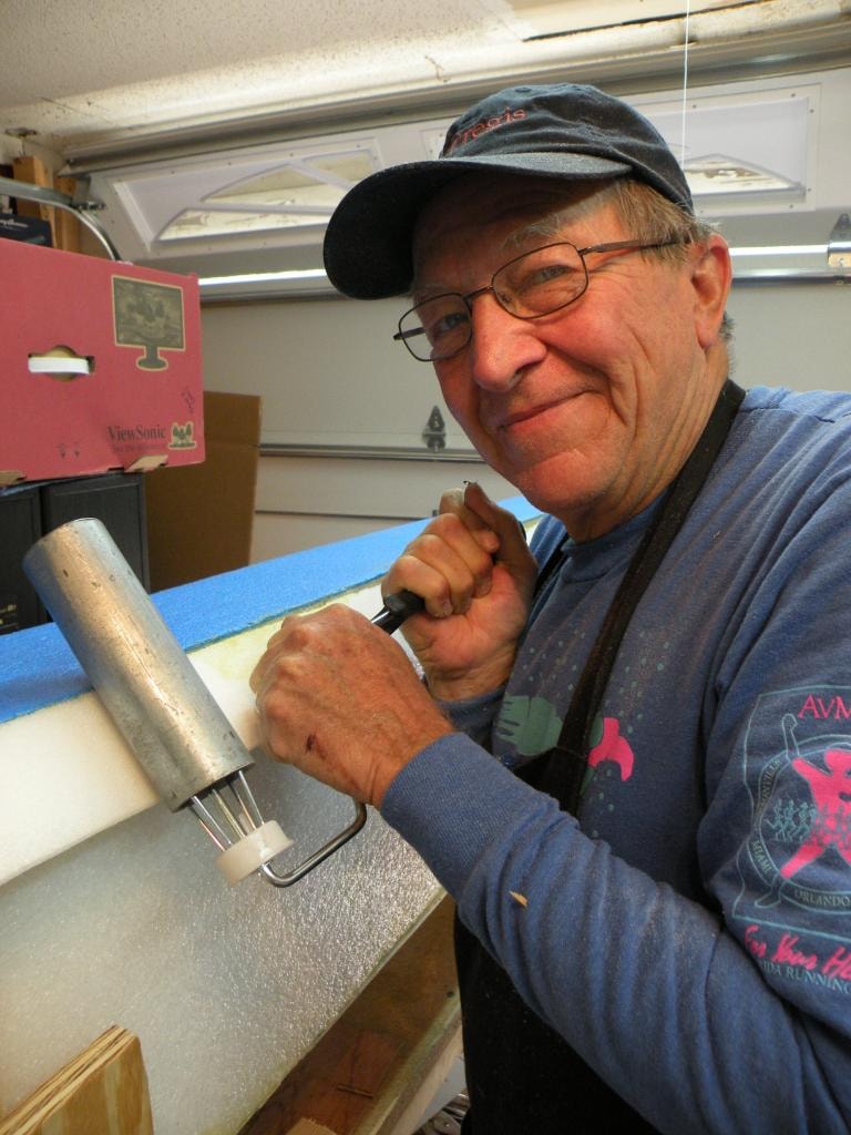David Zettel working on a project in the workshop